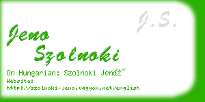 jeno szolnoki business card